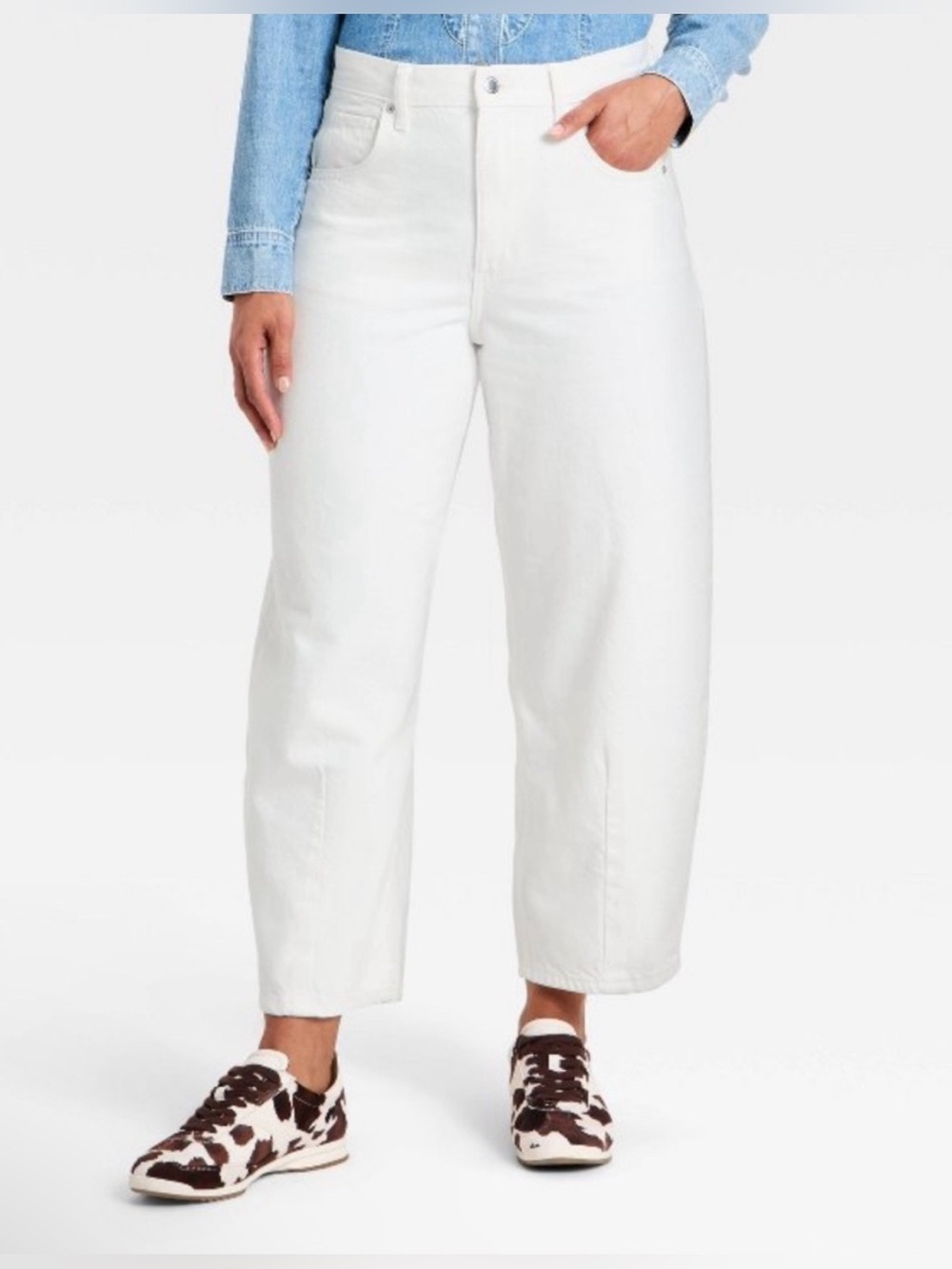 Universal Thread White Cropped Straight Jeans